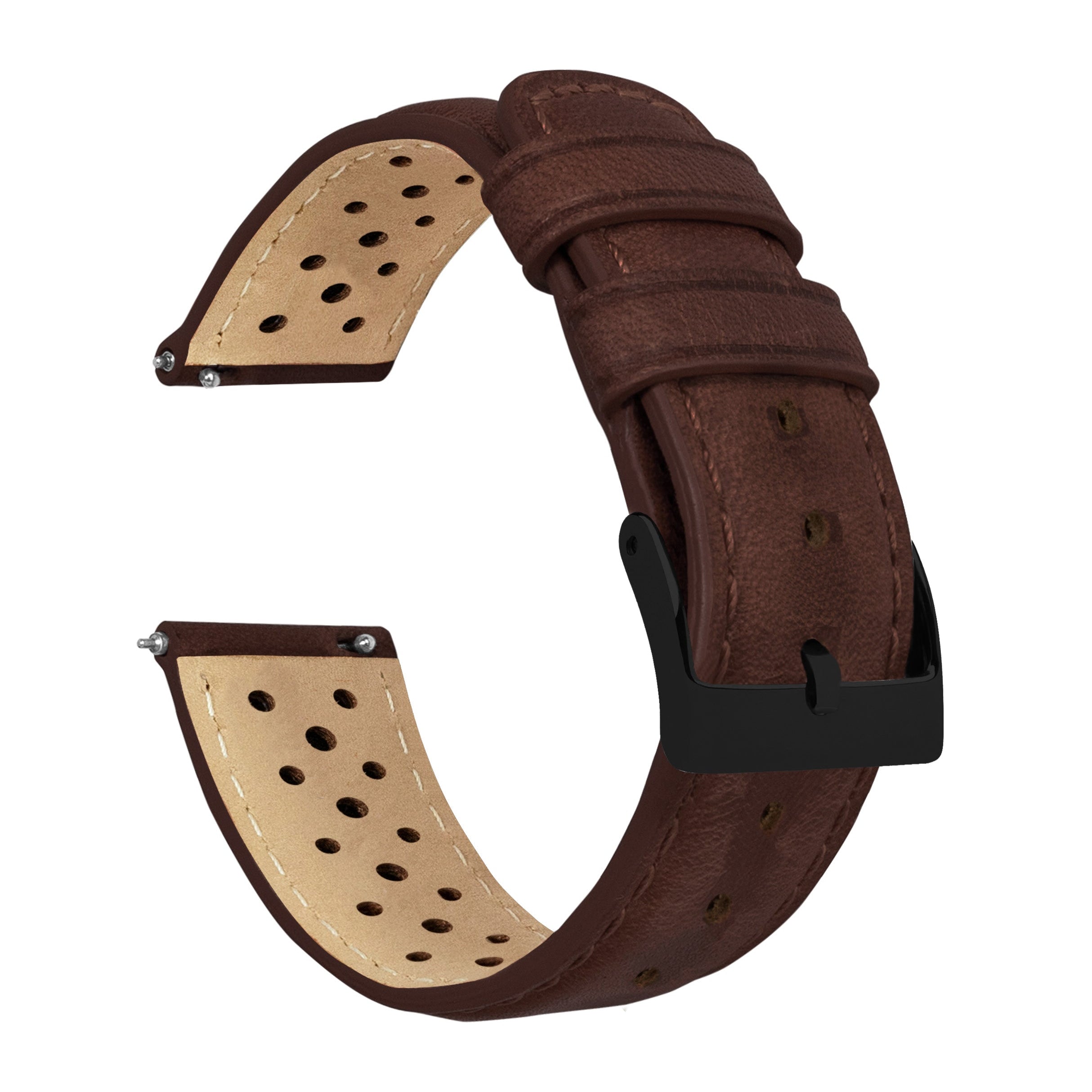 Chocolate Brown Racing Horween Leather Watch Band by Barton