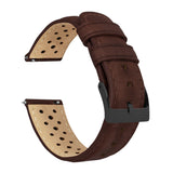 Chocolate Brown Racing Horween Leather Watch Band by Barton