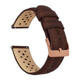 Chocolate Brown Racing Horween Leather Watch Band by Barton