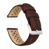 Chocolate Brown Racing Horween Leather Watch Band by Barton