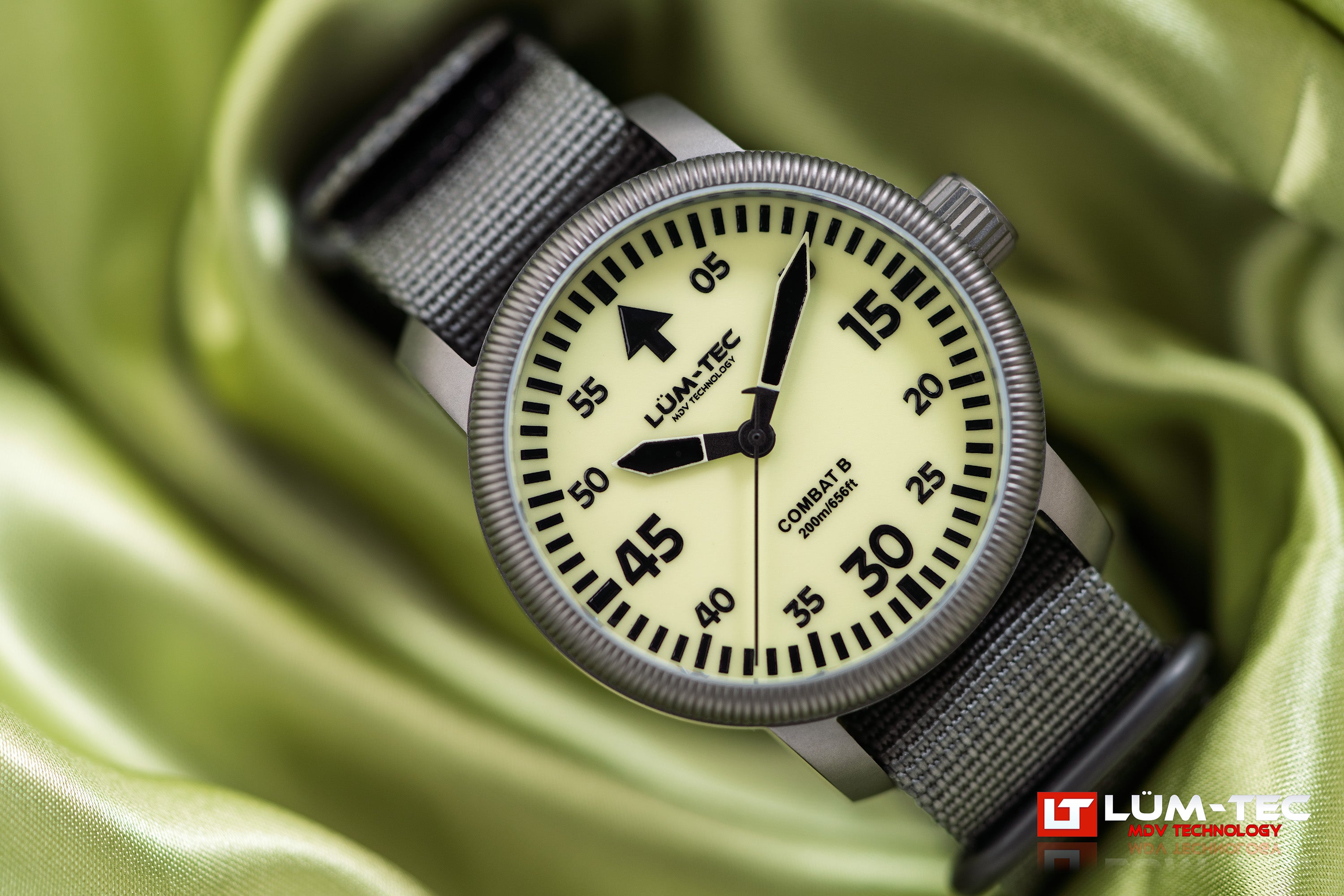 Combat Control Watch Lum-tec 43mm Combat B72 watch w/ Inverse lume dial – Windy City Watch ...