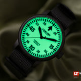 Lum-tec 43mm Combat B72 watch w/ Inverse lume dial