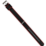 Black Red Nylon NATO® style Watch Band by Barton