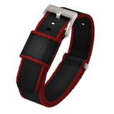Black Red Nylon NATO® style Watch Band by Barton