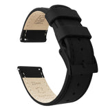 Black Leather Quick Release Watch Band by Barton