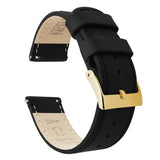 Black Leather Quick Release Watch Band by Barton