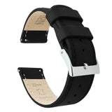 Black Leather Quick Release Watch Band by Barton