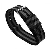 Black Smoke James Bond Nylon NATO® style Watch Band by Barton
