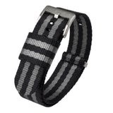 Black Grey James Bond NATO® style Watch Band by Barton