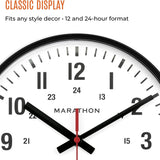 10 INCH SILENT CONTINUOUS-SWEEP ANALOG WALL CLOCK by Marathon