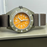 Marathon Watch Company X J.Crew Pilot's Navigator with Date watch -- Orange dial