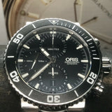 Oris Aquis Chronograph 46mm Swiss Automatic 500m Diver Bracelet Black Dial Set