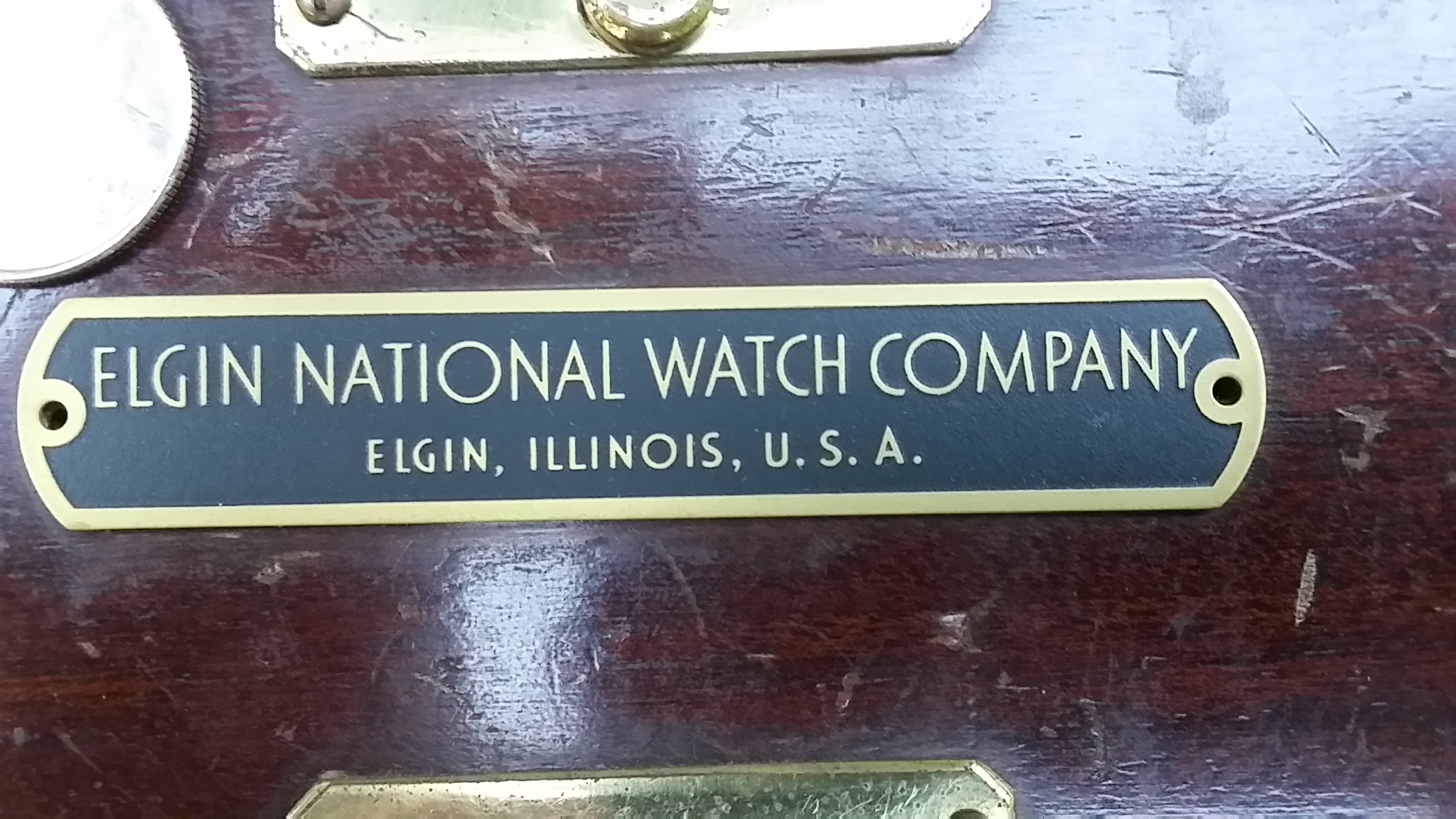 Elgin Marine Chronometer US Navy Brass Plate ⋆ Windy City Watch Collector