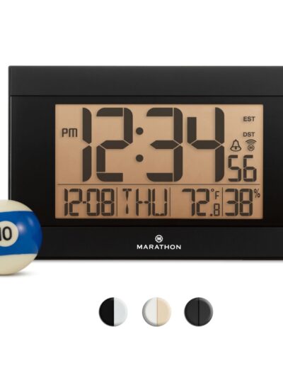 MARATHON Atomic Digital Wall Clock CL030052BK