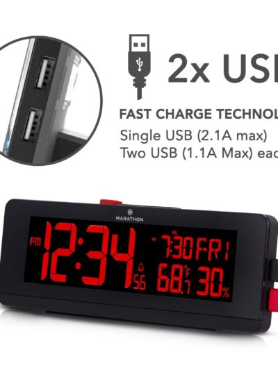 COLOR ALARM CLOCK & USB CHARGING